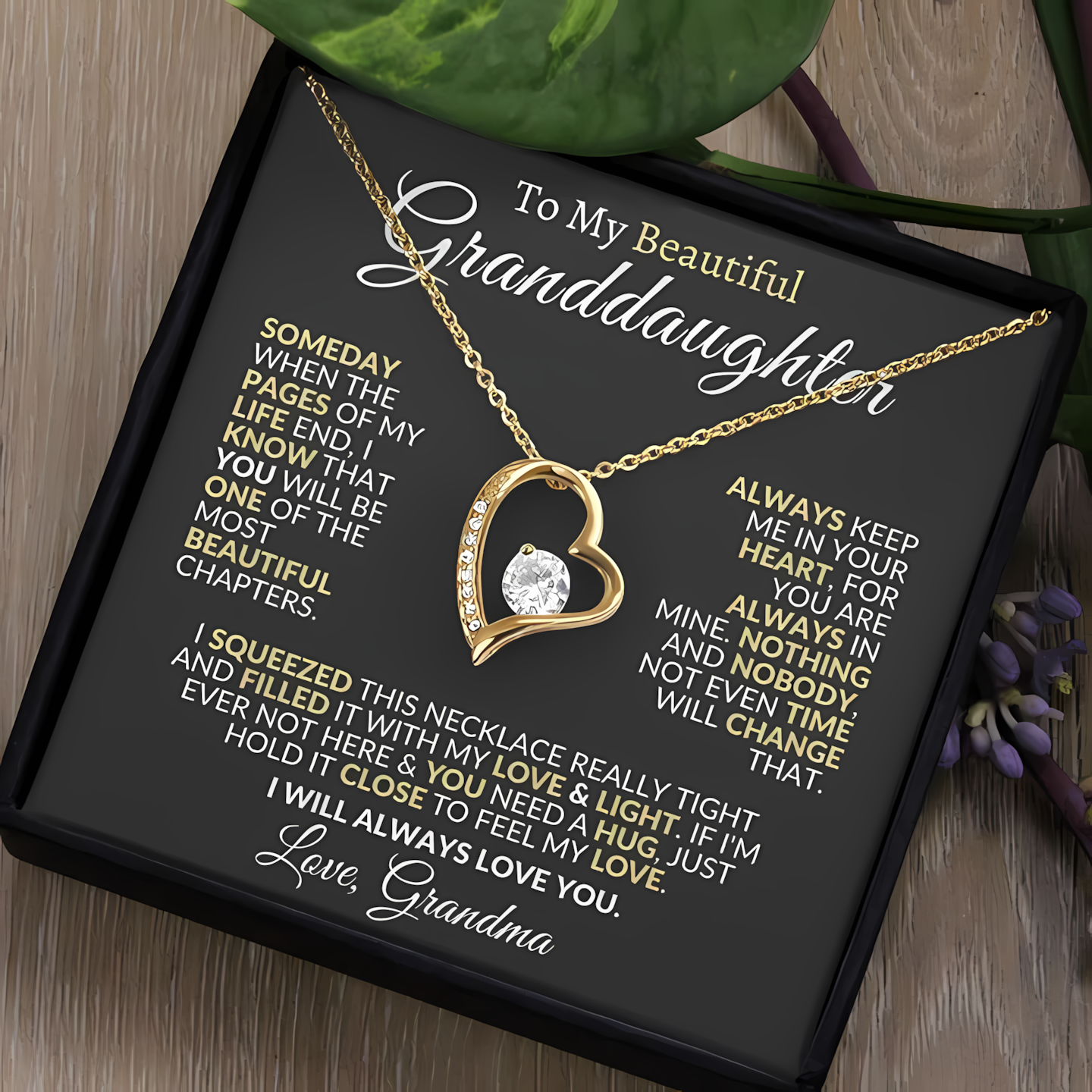 TO MY GRANDDAUGHTER - GIFT FROM GRANDMA - Forever Love Necklace