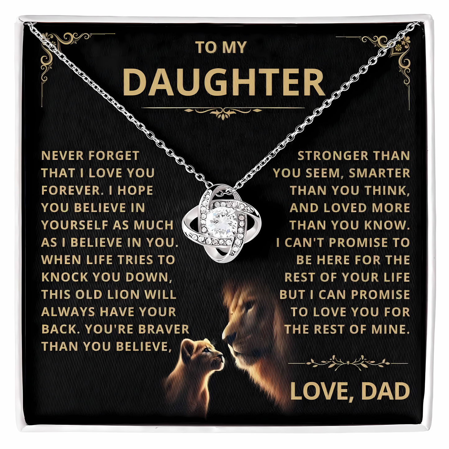 TO MY DAUGHTER FROM DAD - Premium Love Knot Necklace