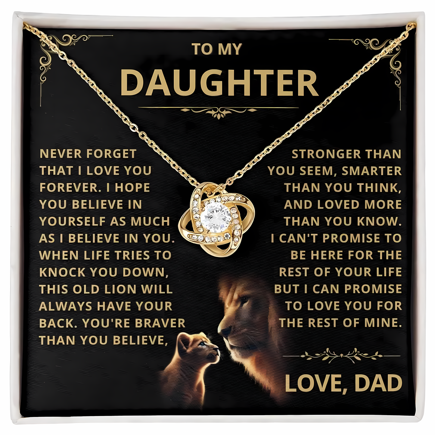 TO MY DAUGHTER FROM DAD - Premium Love Knot Necklace