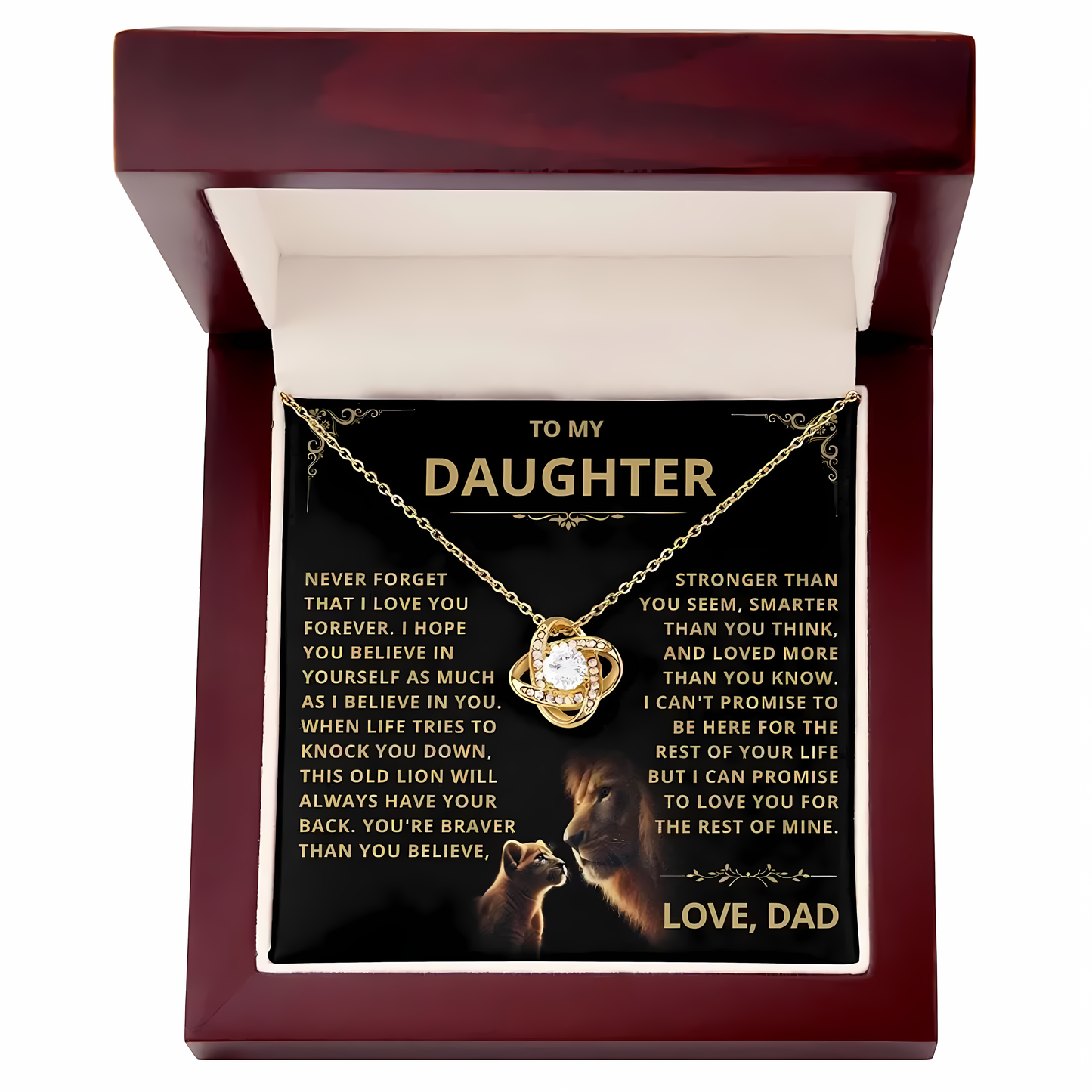 TO MY DAUGHTER FROM DAD - Premium Love Knot Necklace