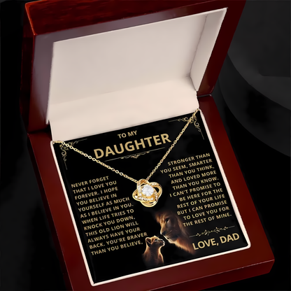 TO MY DAUGHTER FROM DAD - Premium Love Knot Necklace