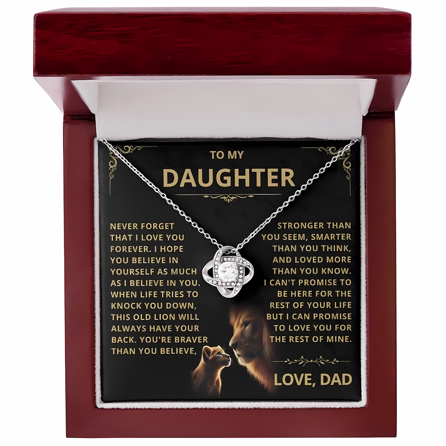 TO MY DAUGHTER FROM DAD - Premium Love Knot Necklace