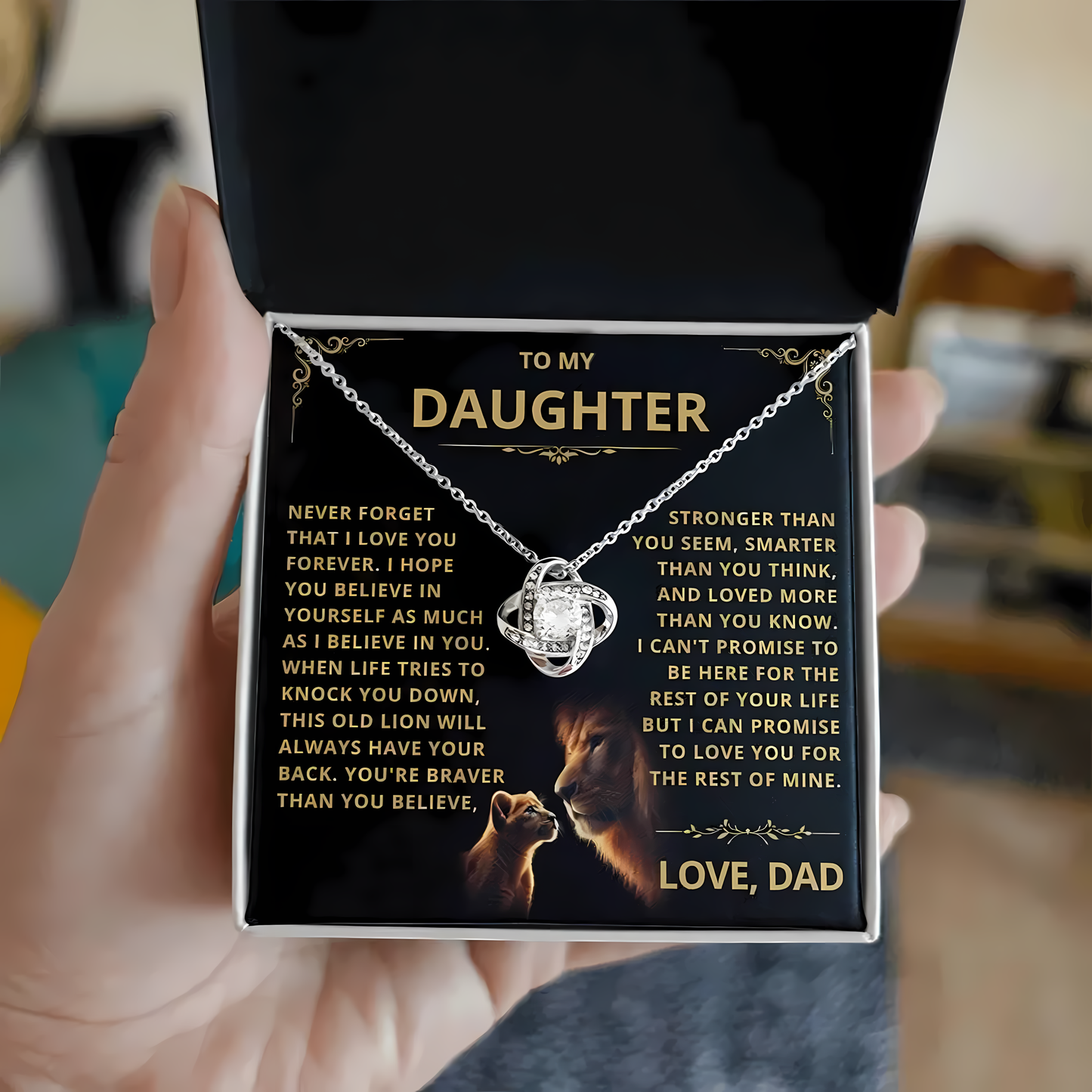 TO MY DAUGHTER FROM DAD - Premium Love Knot Necklace