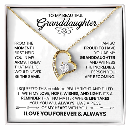 TO MY GRANDDAUGHTER - GIFT FROM GRANDMA - Forever Love Necklace