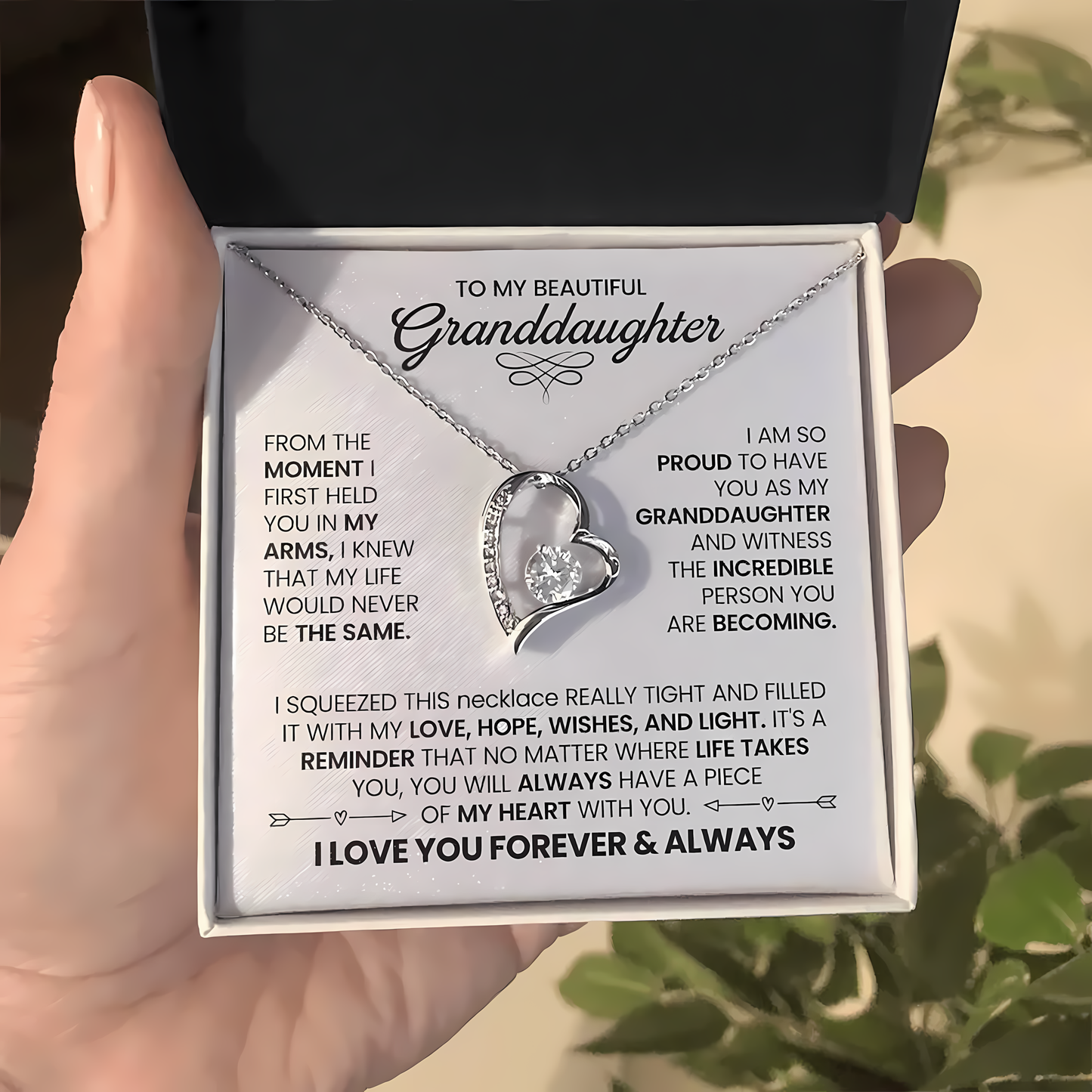 TO MY GRANDDAUGHTER - GIFT FROM GRANDMA - Forever Love Necklace