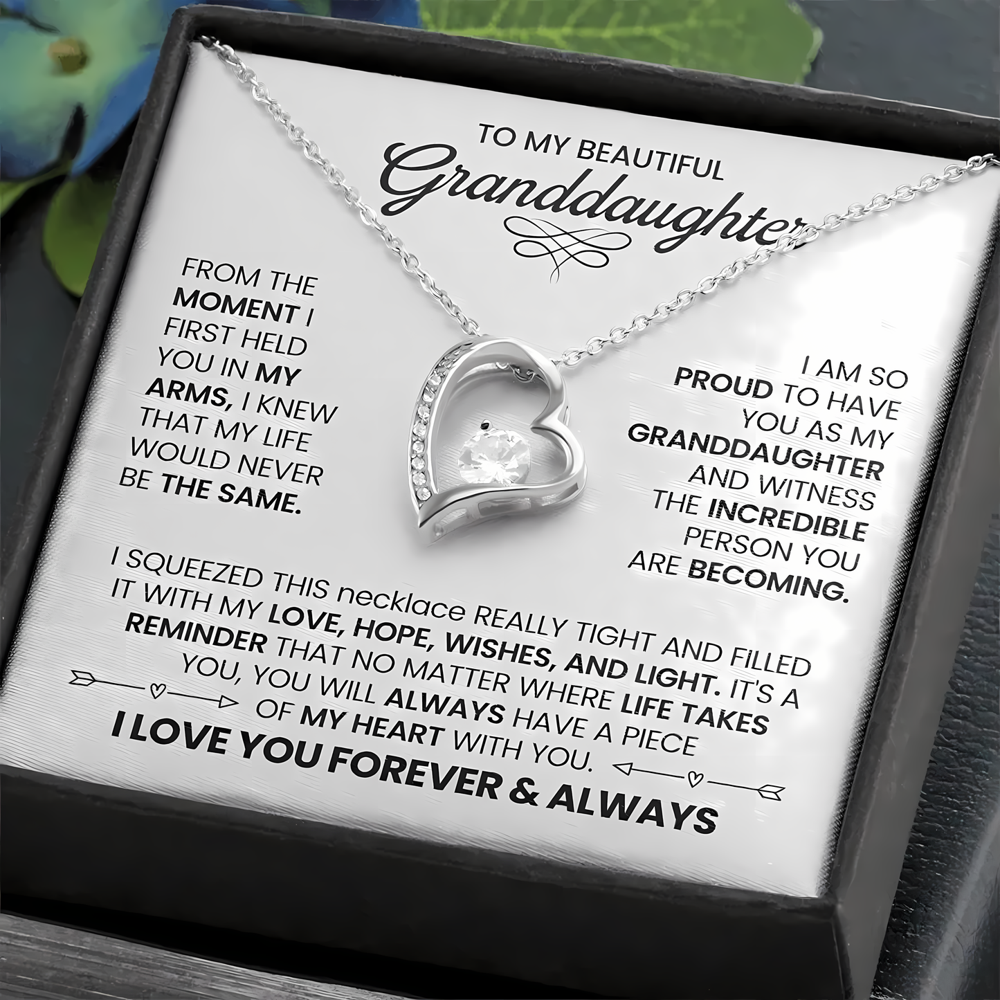 TO MY GRANDDAUGHTER - GIFT FROM GRANDMA - Forever Love Necklace