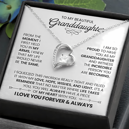 TO MY GRANDDAUGHTER - GIFT FROM GRANDMA - Forever Love Necklace