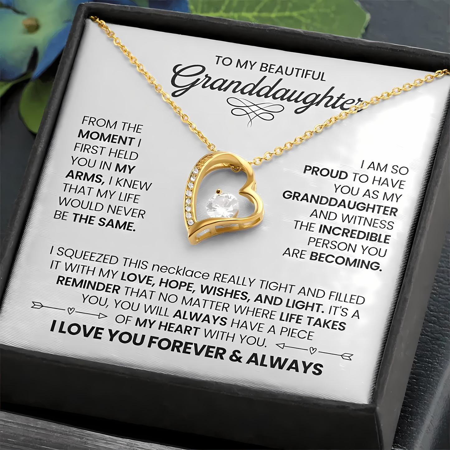TO MY GRANDDAUGHTER - GIFT FROM GRANDMA - Forever Love Necklace