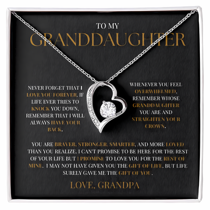 TO MY GRANDDAUGHTER - GIFT FROM GRANDPA - Forever Love Necklace