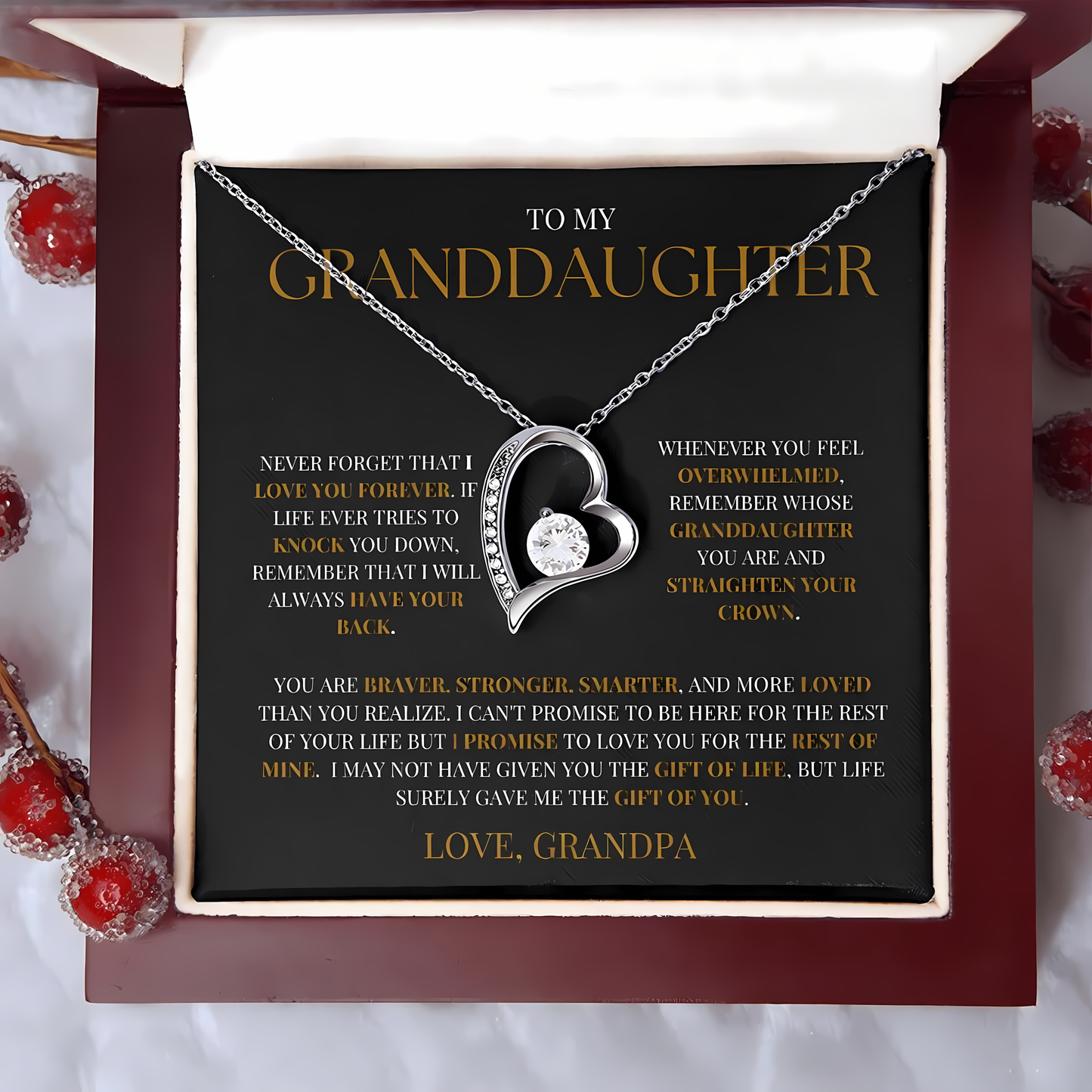 TO MY GRANDDAUGHTER - GIFT FROM GRANDPA - Forever Love Necklace