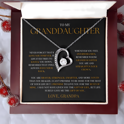 TO MY GRANDDAUGHTER - GIFT FROM GRANDPA - Forever Love Necklace