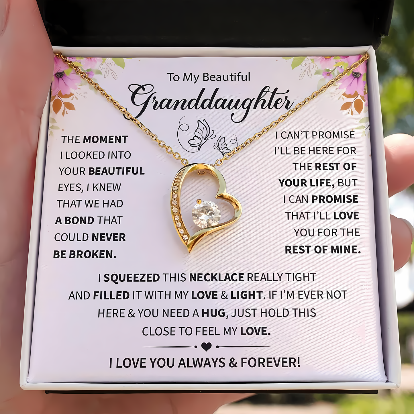 TO MY GRANDDAUGHTER - GIFT FROM GRANDMA - Forever Love Necklace
