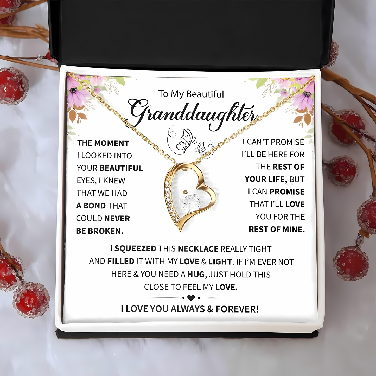TO MY GRANDDAUGHTER - GIFT FROM GRANDMA - Forever Love Necklace