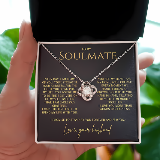 TO MY WIFE FROM HUSBAND - Premium Love Knot Necklace