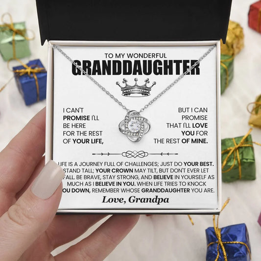 TO MY GRANDDAUGHTER FROM GRANDPA - Premium Love Knot Necklace