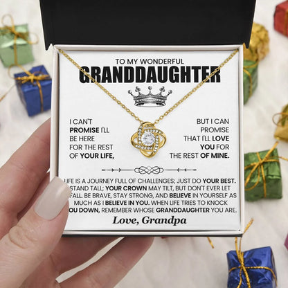TO MY GRANDDAUGHTER FROM GRANDPA - Premium Love Knot Necklace
