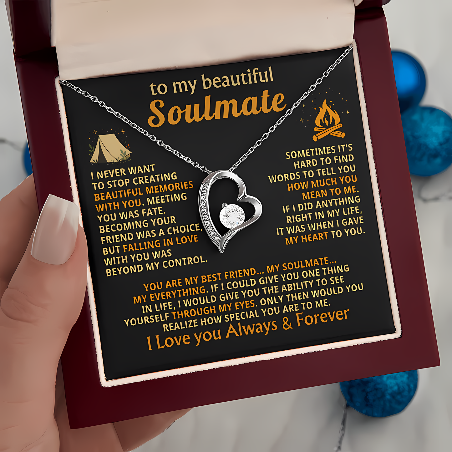 TO MY WIFE - GIFT FROM HUSBAND - Forever Love Necklace - (SKUJ12-45)