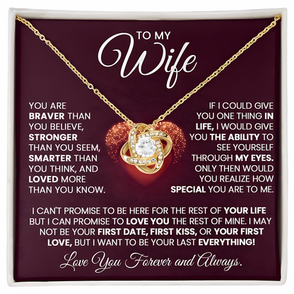 TO MY WIFE FROM HUSBAND - Premium Love Knot Necklace