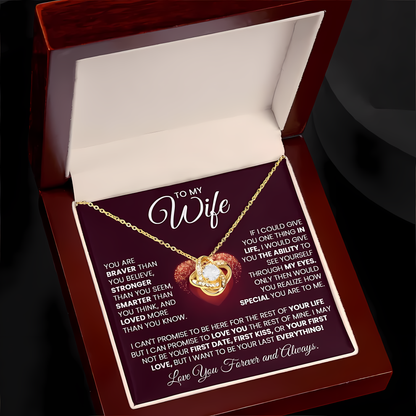 TO MY WIFE FROM HUSBAND - Premium Love Knot Necklace
