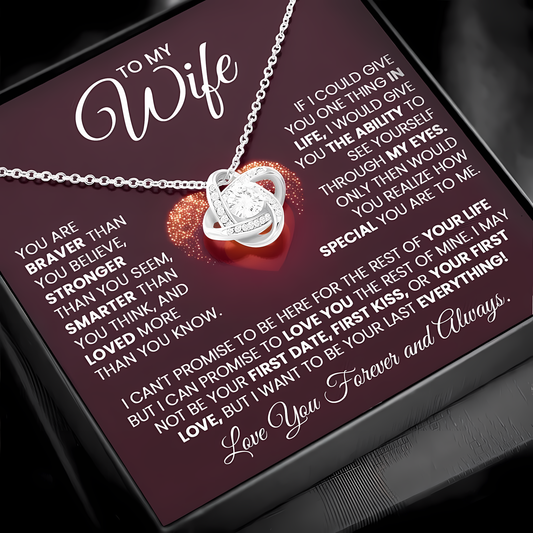 TO MY WIFE FROM HUSBAND - Premium Love Knot Necklace