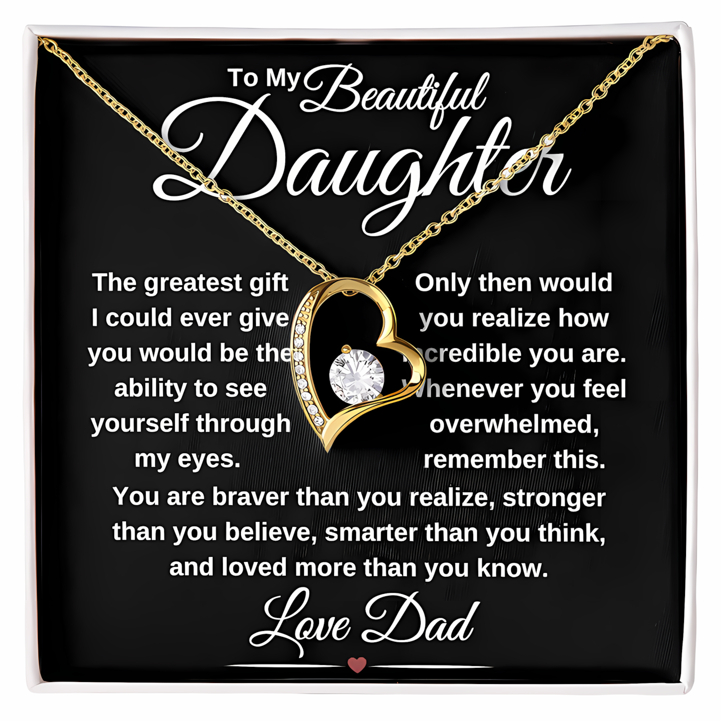 TO MY DAUGHTER  - GIFT FROM DAD - Forever Love Necklace