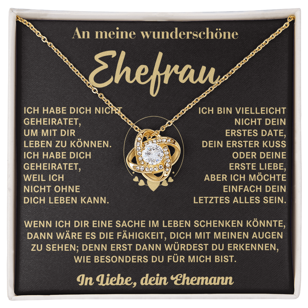 „AN MEINE GELIEBTE FRAU – VON DEINEM EHEMANN - Premium Love Knot Necklace (SKUJ12-205)