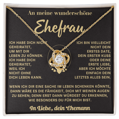 „AN MEINE GELIEBTE FRAU – VON DEINEM EHEMANN - Premium Love Knot Necklace (SKUJ12-205)