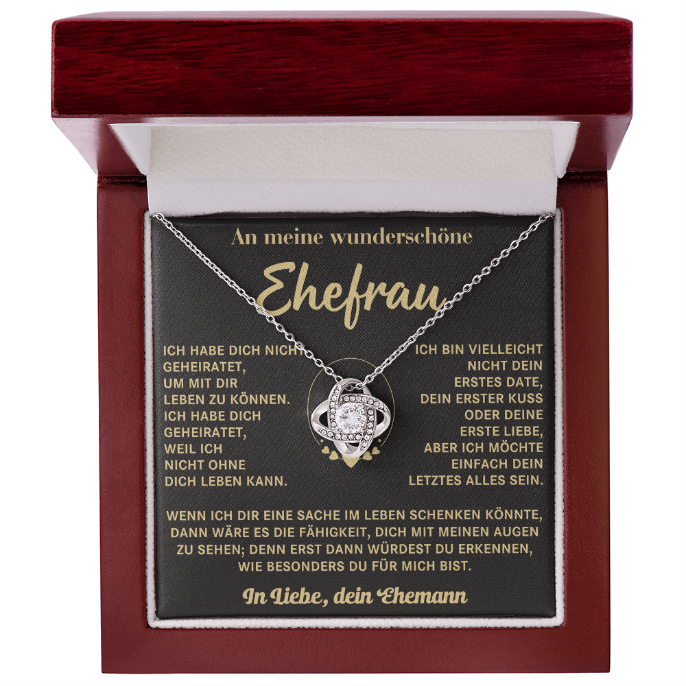 „AN MEINE GELIEBTE FRAU – VON DEINEM EHEMANN - Premium Love Knot Necklace (SKUJ12-205)