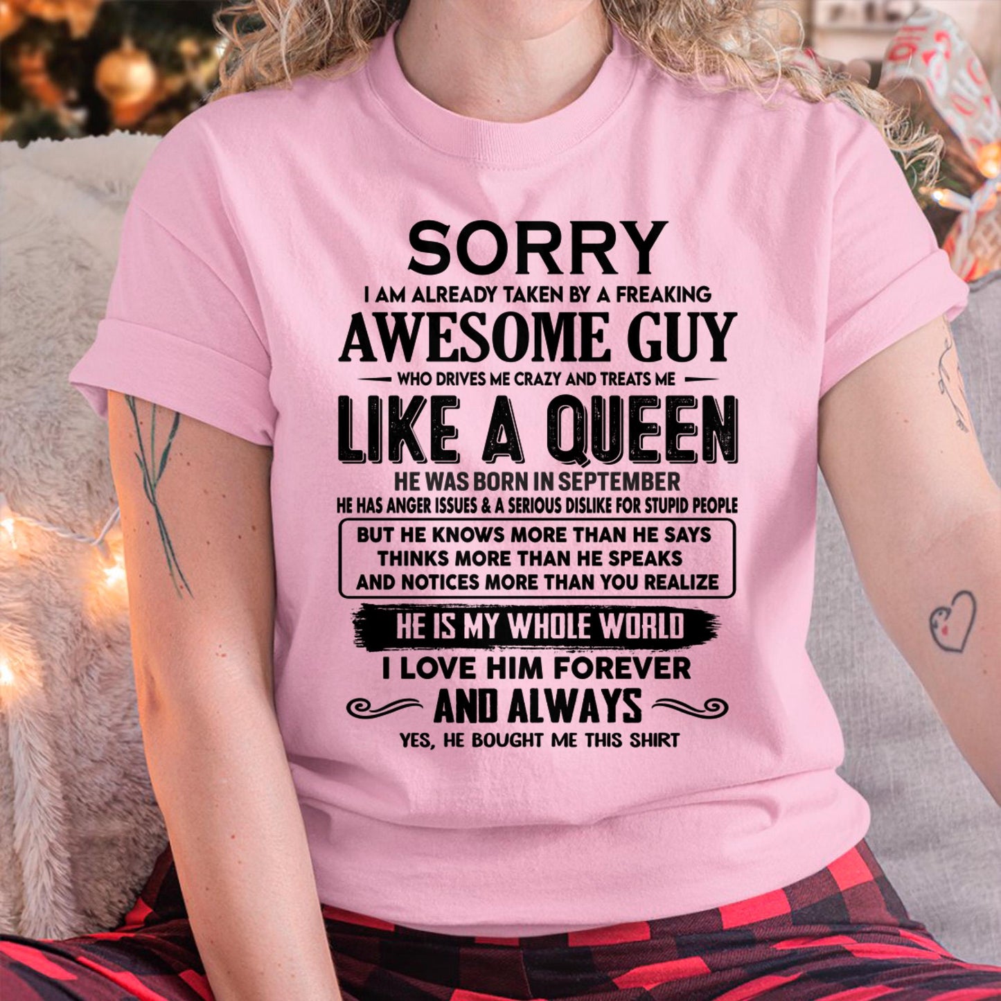 September - Sorry I am already taken by a freaking awesome guy - Gift for Wife From Husband - SNOW09 (SKU-SRG-09)