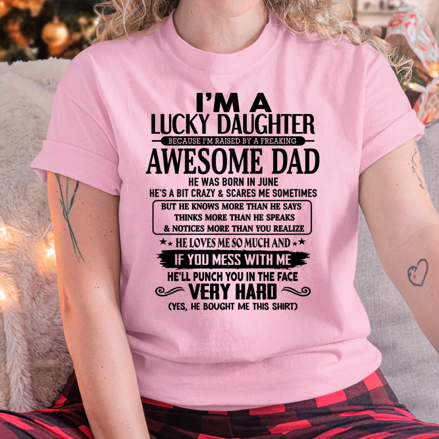 June - I'm Lucky Daughter - Gift for Daughter from Dad - SNOW06 (SKU-TLUCKYDD-06)