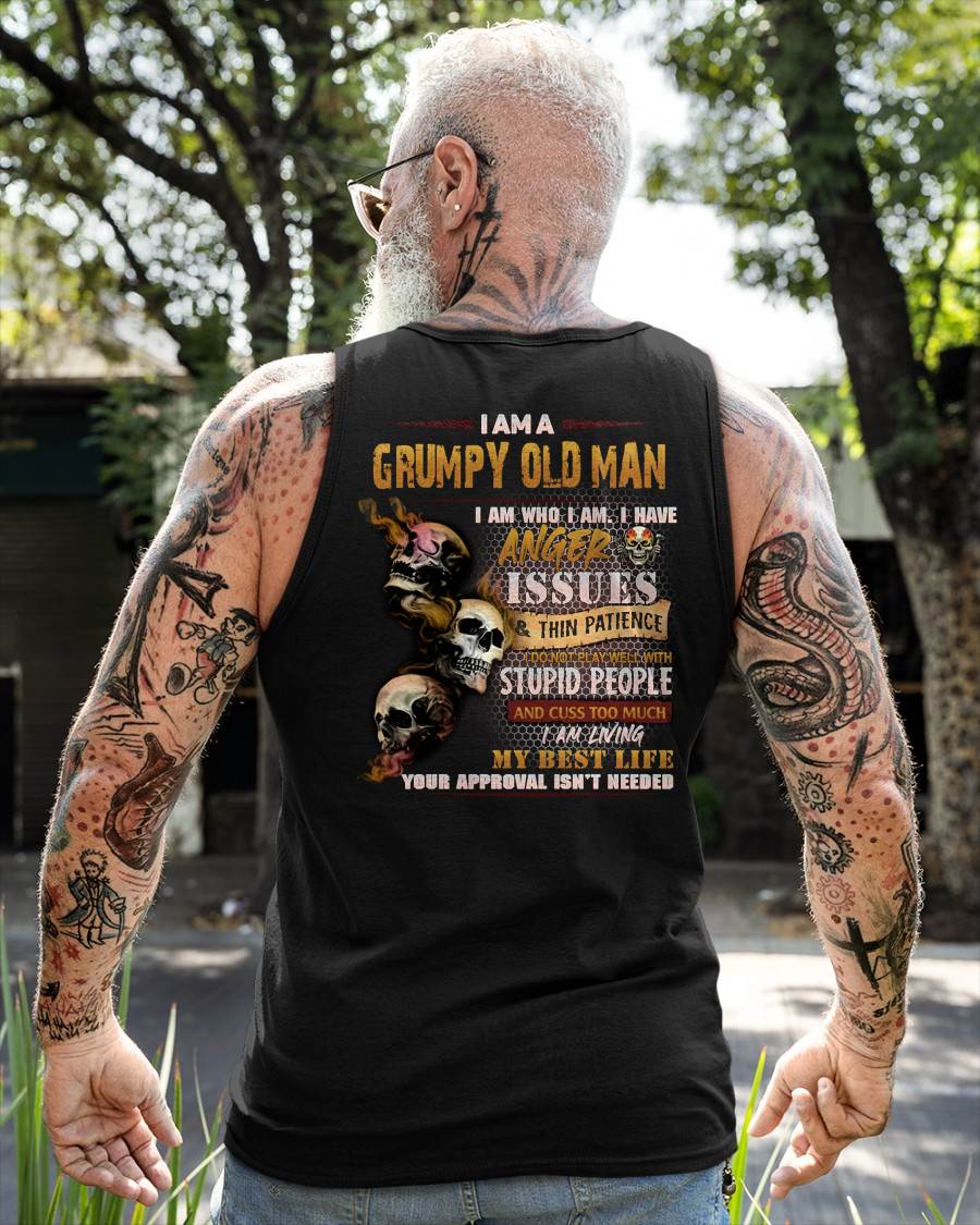 Grumpy Old Man T-Shirt - Funny Skull Anger Issues Tee - Perfect Gift For Men SNOW00 (SKU08-67-00)