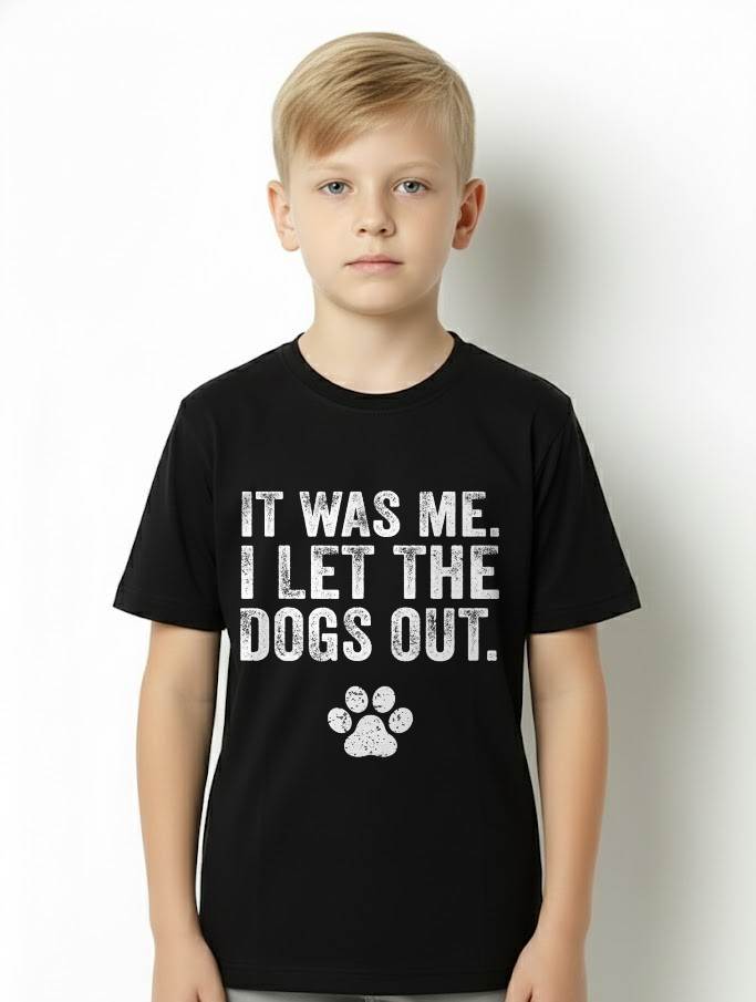 Funny It was Me I Let The Dogs Out Dog Lover Distressed Men Women T-Shirt