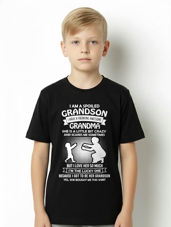 MONTH 00, I HAVE A FREAKING AWESOME GRANDMA - GIFT T SHIRT FROM GRANDMA TO GRANDSON - SNOW00 (SKU2604-217-00)