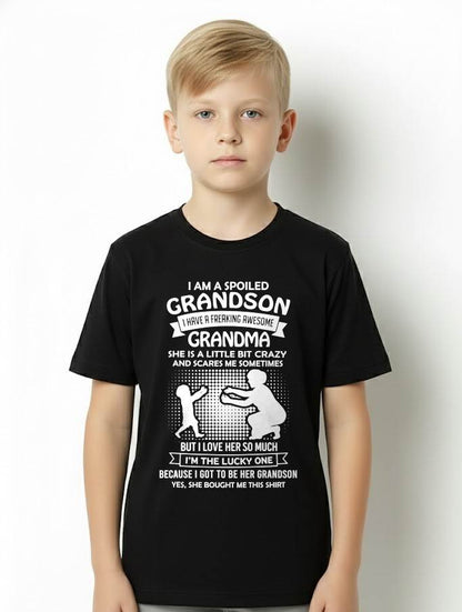 MONTH 00, I HAVE A FREAKING AWESOME GRANDMA - GIFT T SHIRT FROM GRANDMA TO GRANDSON - SNOW00 (SKU2604-217-00)