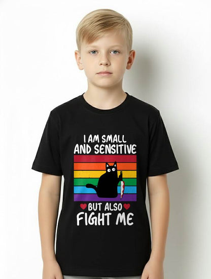 I Am Small and Sensitive But Also Fight Me Cat Knife LGBT T-Shirt