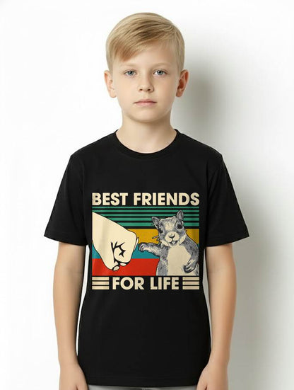 Retro Vintage Squirrel Best Friend for Life Fist Bump T-Shirt