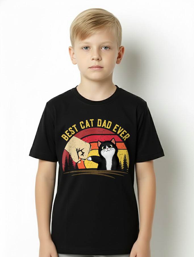 Cat Daddy Father's Day Cat Dad, Retro Best cat Dad Ever T-Shirt
