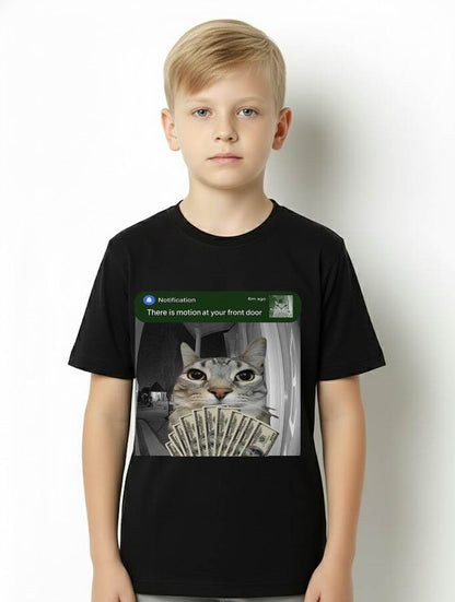 There is Motion at Your Front Door Funny Cat Motion Meme T-Shirt