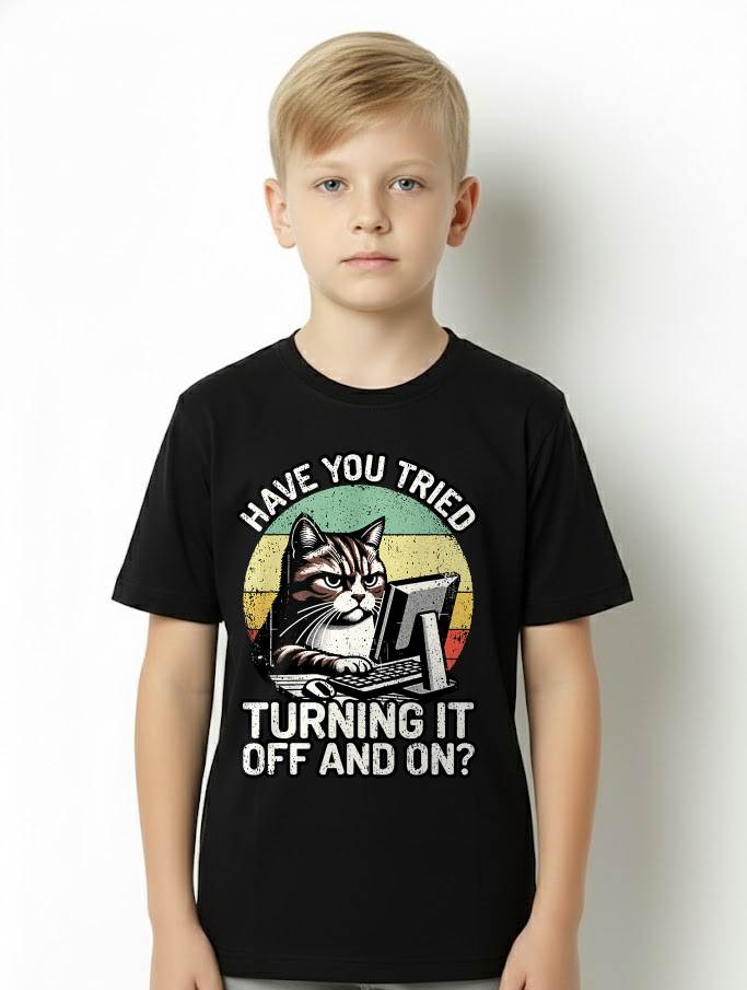 Tech Support Humor I Cat Tech Engineer I Computer IT Guy T-Shirt