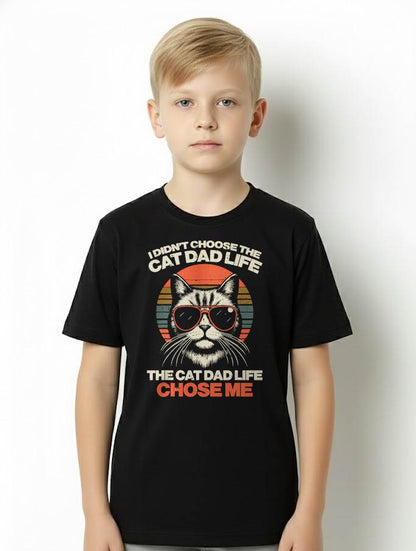 I Didnt Choose Cat Dad Life Chose Me Funny Fur Papa Men T-Shirt