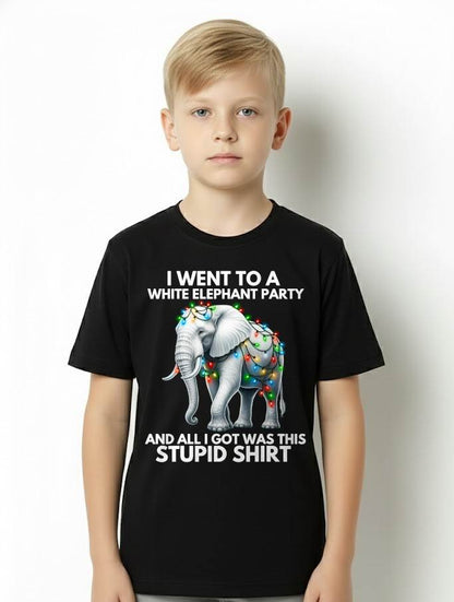 Funny White Elephant Gift Wrapped Elephant Dumb Gift T-Shirt
