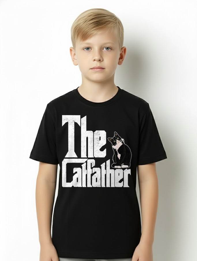 The Catfather Cat Father Mafia Whiskers Male Daddy T-Shirt Small