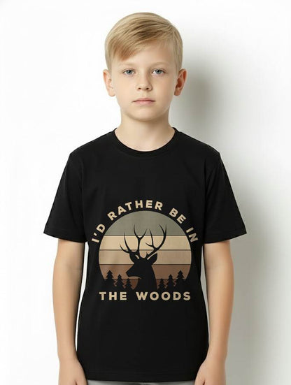 I'd Rather Be in The Woods Deer Hunting T-Shirt