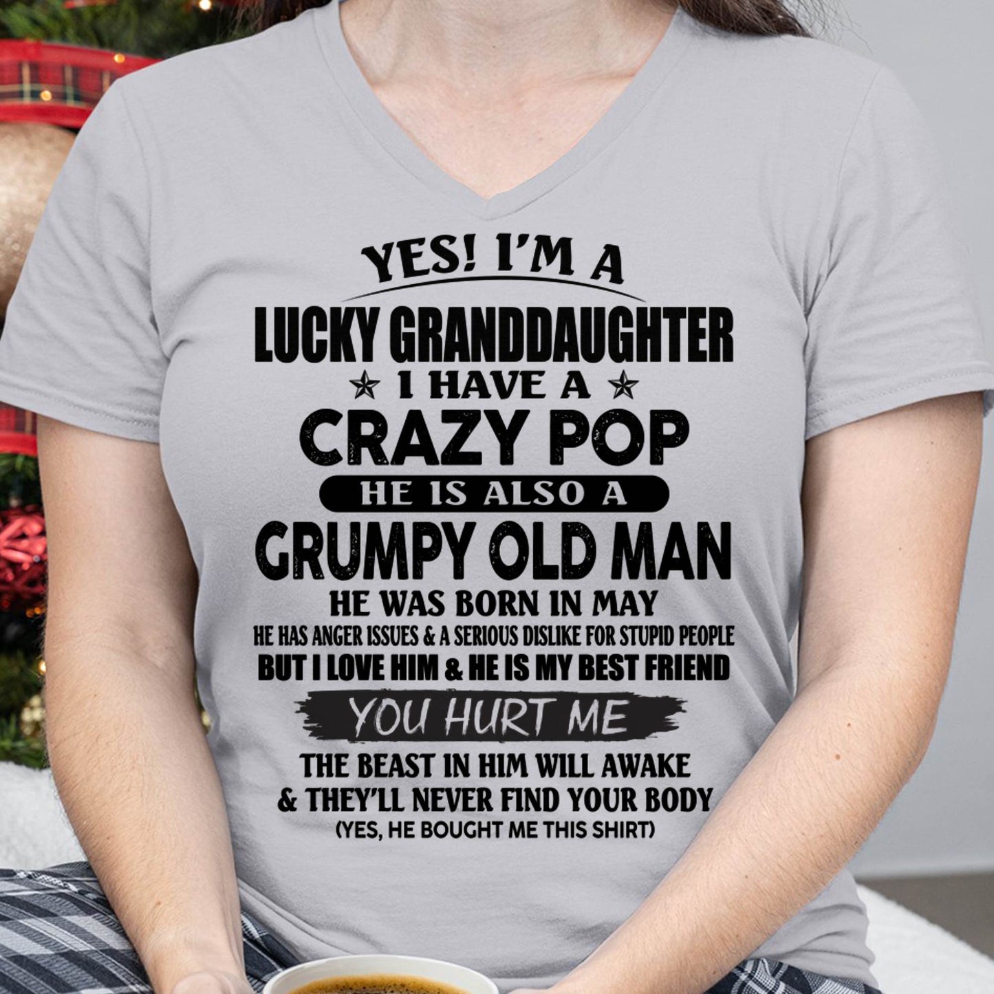 MAY - LUCKY GRANDDAUGHTER OF CRAZY POP - PERFECT GIFT FOR YOUR GRANDDAUGHTER FROM POP - SNOW05 (SKU12-39-05)