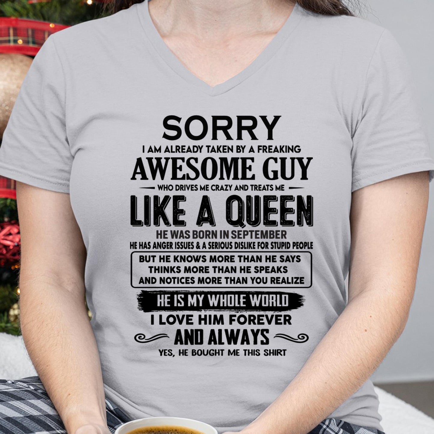 September - Sorry I am already taken by a freaking awesome guy - Gift for Wife From Husband - SNOW09 (SKU-SRG-09)