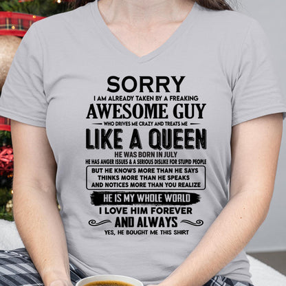 July - Sorry I am already taken by a freaking awesome guy - Gift for Wife From Husband - SNOW07 (SKU-SRG-07)